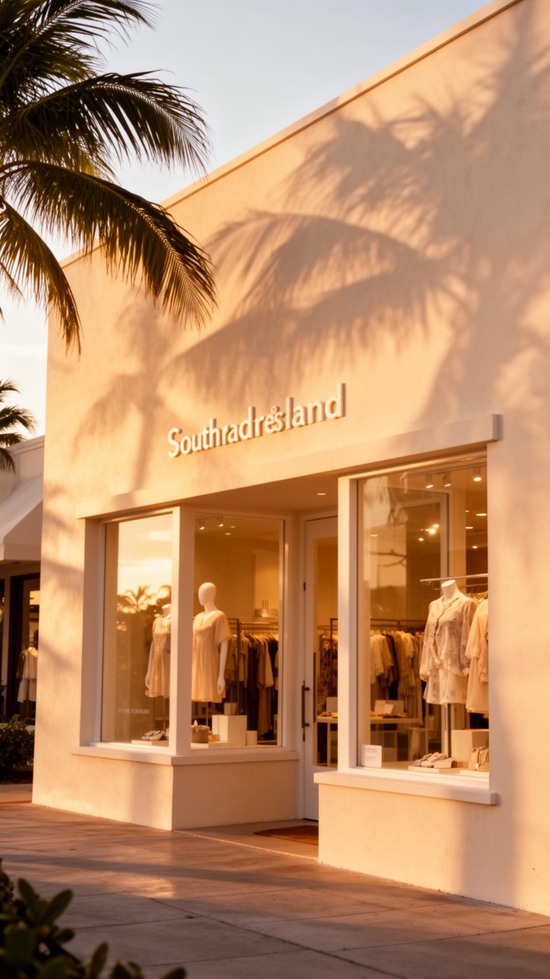 Ship Shape boutique storefront on South Padre Island at golden hour