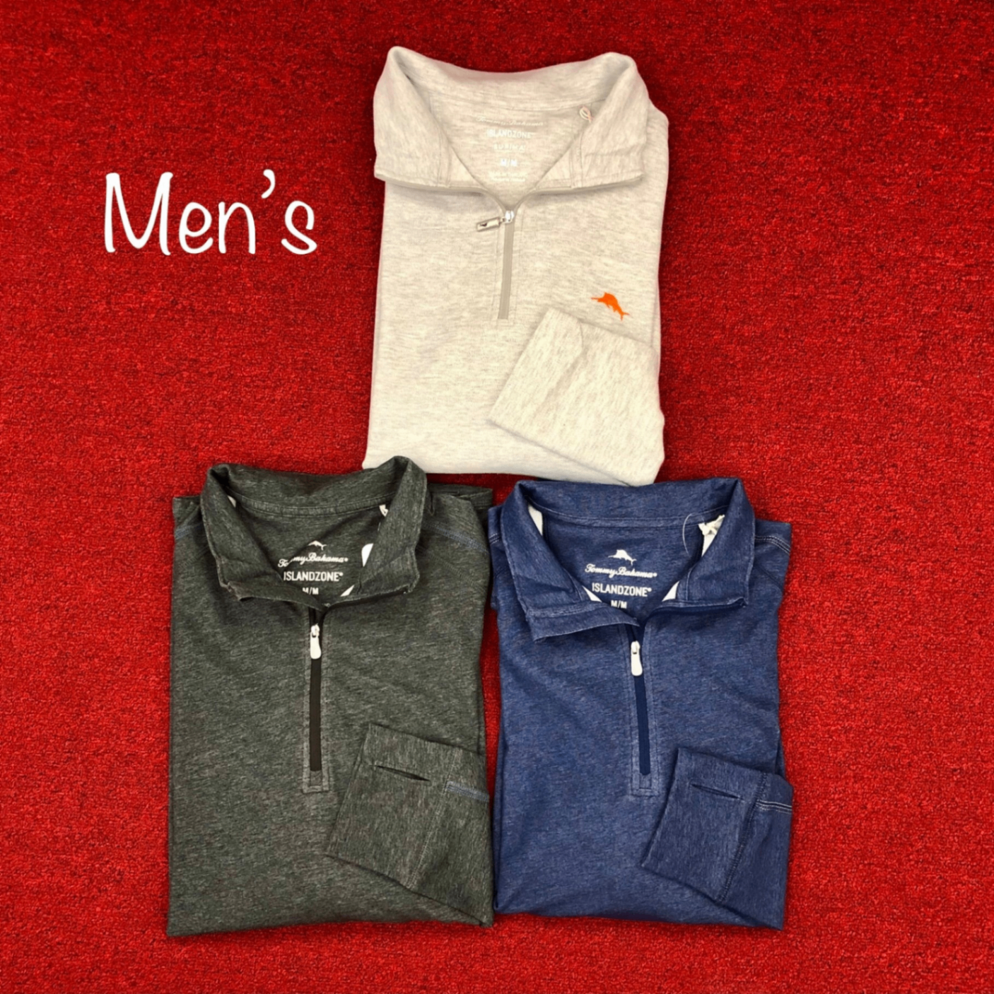 Tommy Bahama IslandZone men's quarter-zip pullovers in three colors